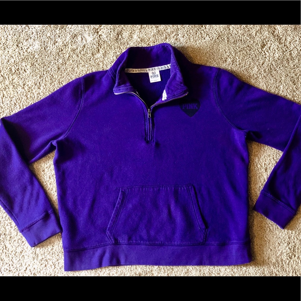 Victoria Secret PINK 1/4 Zip up Sweatshirt Sz. Lg
